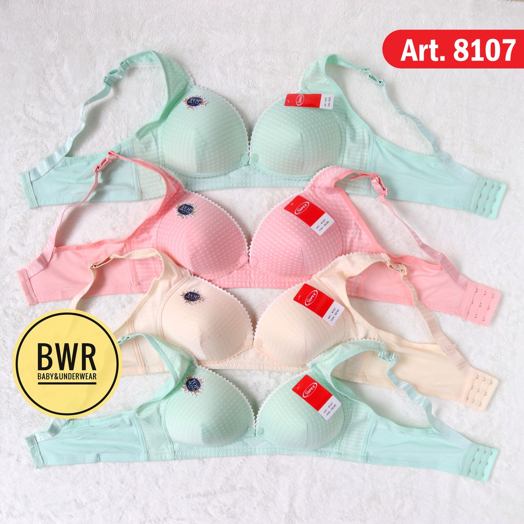 Bra Sorex 8107 Menyusui | Busa Tanpa Kawat Cup B Polkadot Renda Kait 3