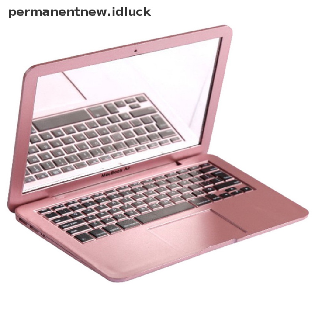 Mainan Cermin Saku mini Bentuk laptop Untuk makeup Bayi Perempuan