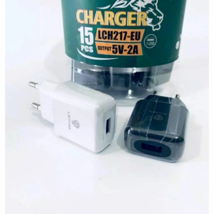 Batok Charger Lenyes 1 Toples isi 15pcs LCH217 1USB 2A LCH-217 Grosir