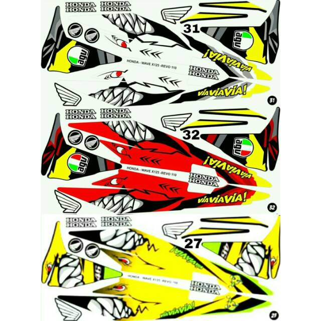 Sticker Striping Variasi Honda Revo Fit Shark 3 Shopee Indonesia