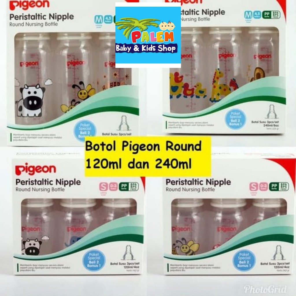 pigeon botol slim neck peristaltic nipple isi 3 standart