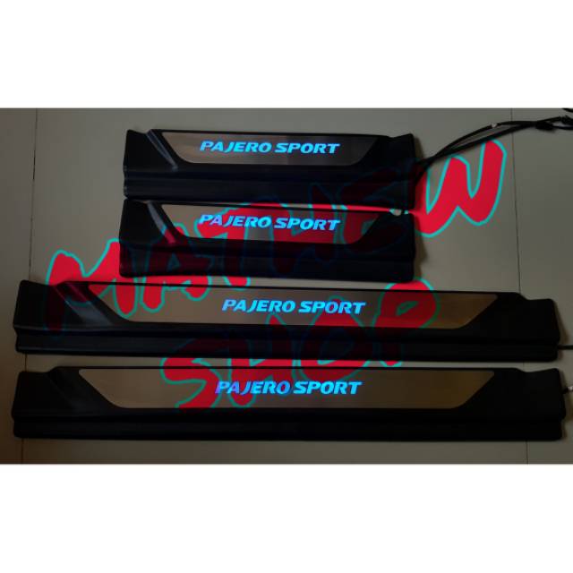 Door Sill plate Samping Pajero Sport 2016 3017 2018 2019 2020 2021 2022 Led / Silplate Pintu Pajero 