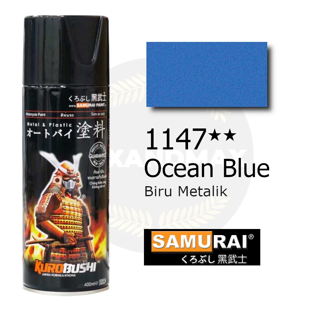 Samurai Paint Ocean Blue 1147 Biru Laut Metalik 400 ml - Cat Semprot