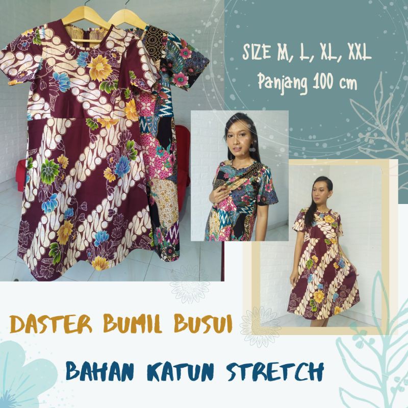 Daster baju hamil menyusui bahan katun stretch batik