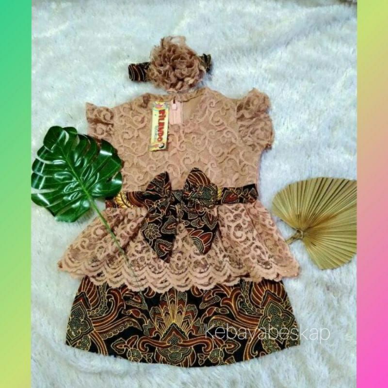 kebaya brokat bayi dan anak moderen/ kebaya cibi baju tedak siten turun tanah/ baju pesta anak perem
