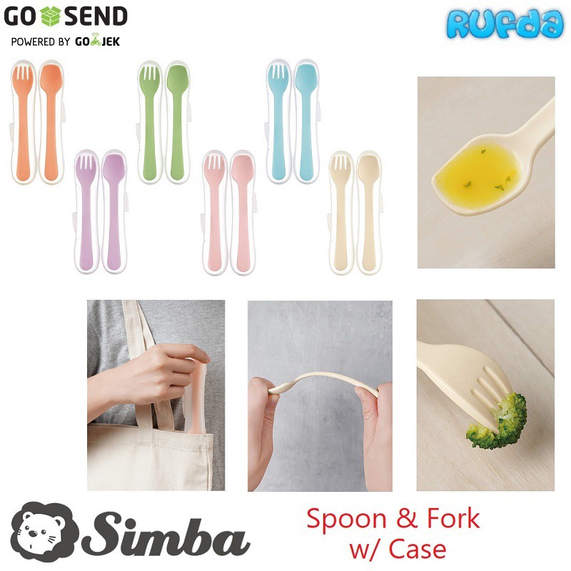 Simba Spoon Fork with Case Sendok Garpu Anak Bayi dengan Kotak Wadah cocok untuk Traveling