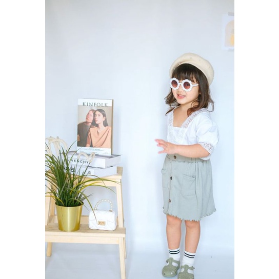 MELODI BUTTON SKIRT 1-5 tahun rok anak perempuan knit