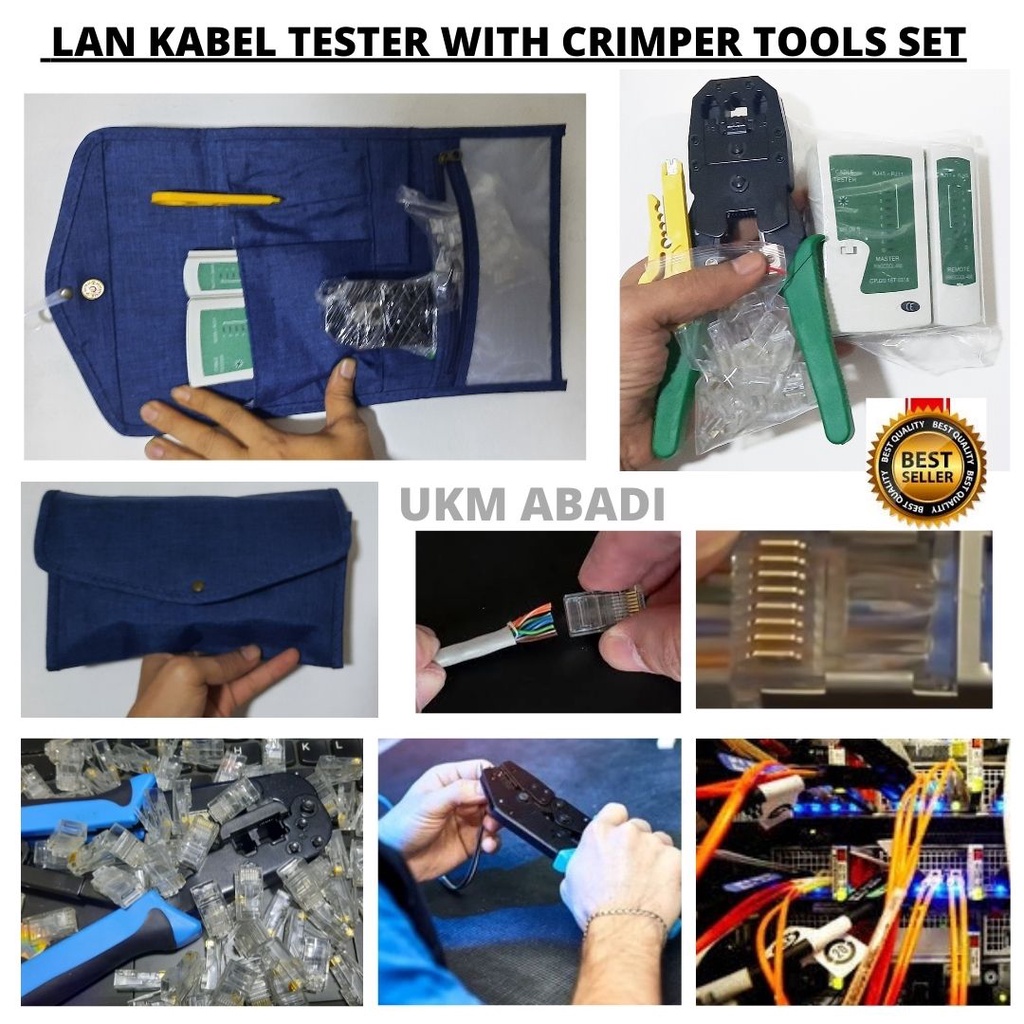 Tang Crimping Kabel Lan Set Tracker Tester Wire Line Detector Kepala Connector RJ45 111156