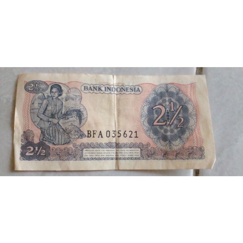 uang jaman dulu pacahan 2 1/2 rupiah tahun 1968