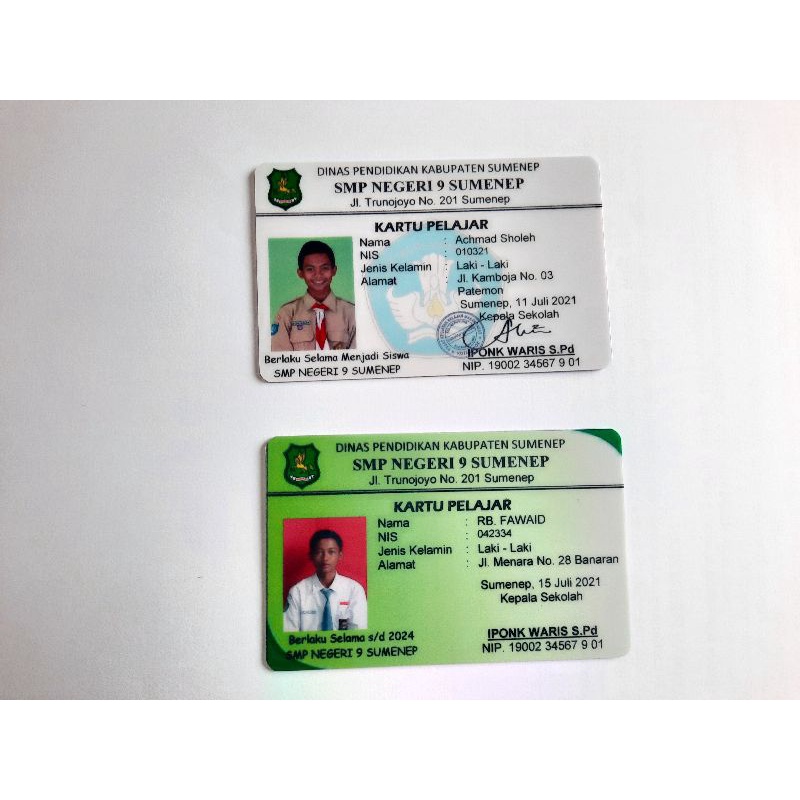 

CETAK KARTU PELAJAR BAHAN PVC ID CARD