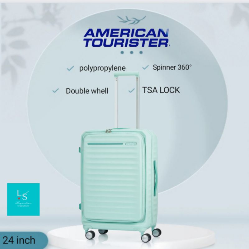 koper 24 inch American tourister Frontec expand TSA Lock mint