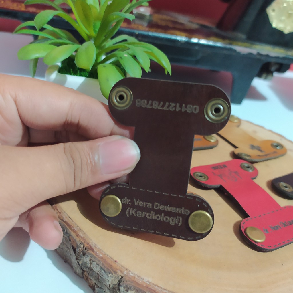 Name Tag Dokter Tag Stetoskop (Stetotag) Custom Name Model Doublesnap Perawat Bidan Sultan Leathers
