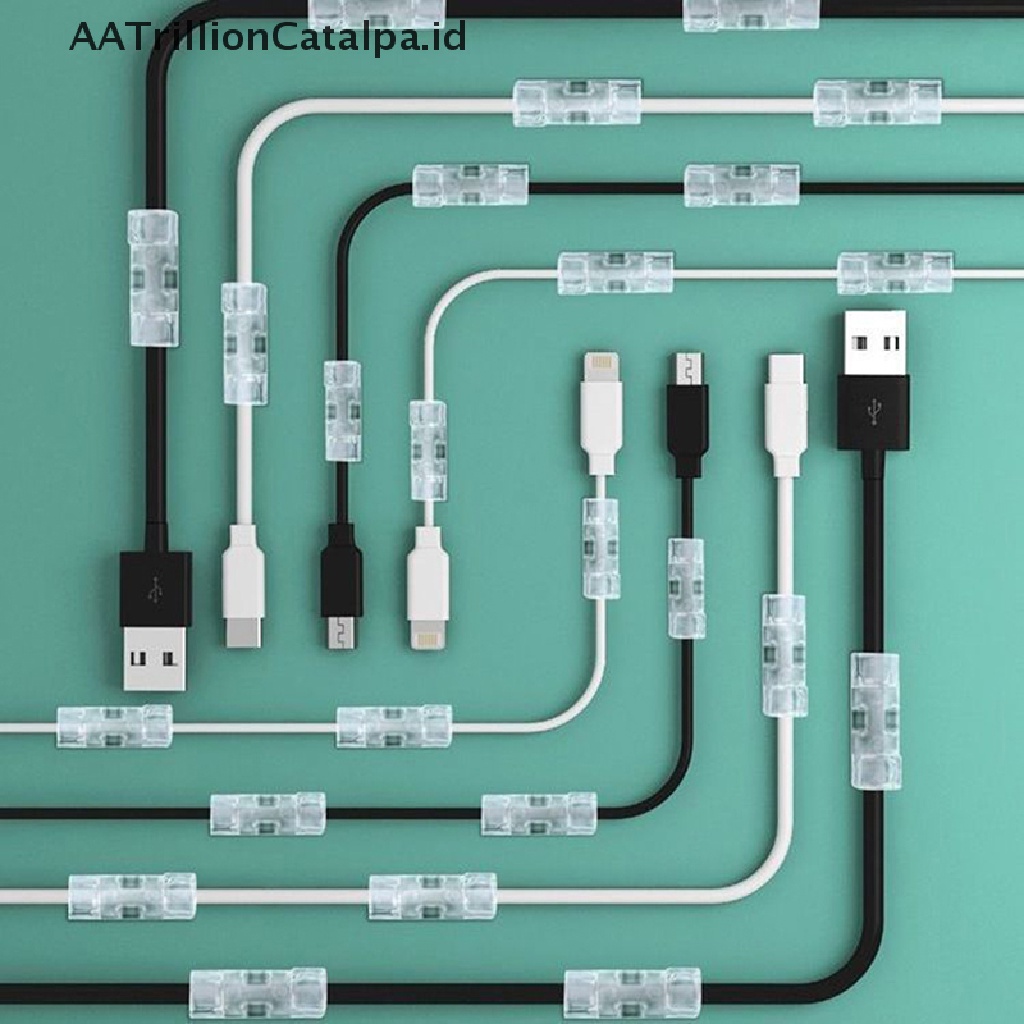 Aatrillioncatalpa 20Pcs Klip Bobbin Winder Organizer Kabel Untuk Meja