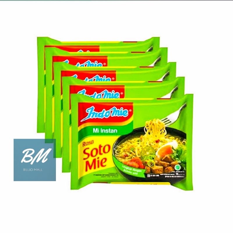 

Indomie Soto Mie 5 Pcs / Mie Indomie Kuah Rasa Soto Mie 5 Bungkus / Indomie Rasa Soto Mie 5 x 70 gr