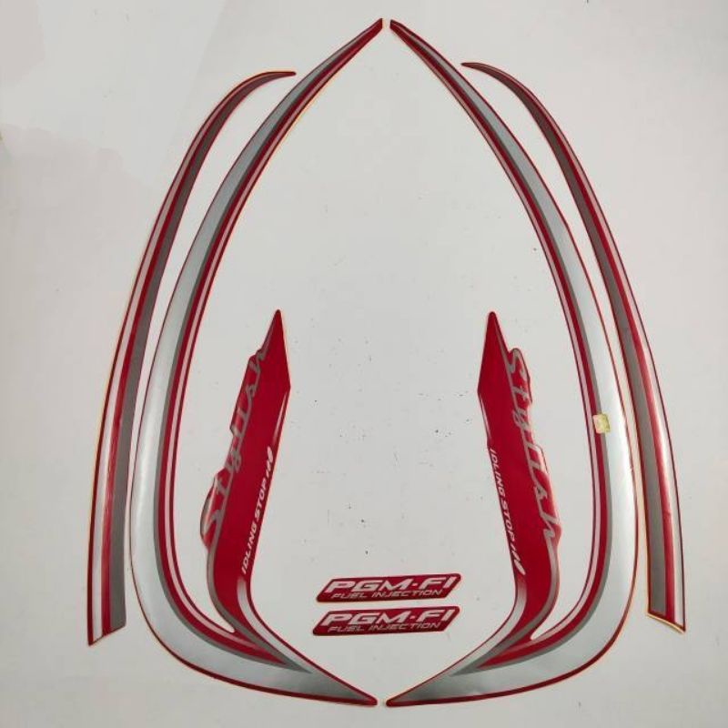 STRIPING STICKER SCOOPY STYLISH 2015 2016 WARNA MERAH STICKER SCOOPY 2015 2016 STYLISH MERAH