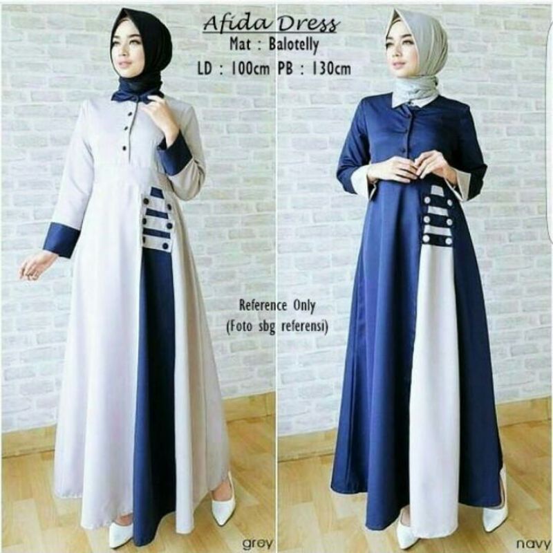 Afida dress pakaian wanita fashion muslim remaja