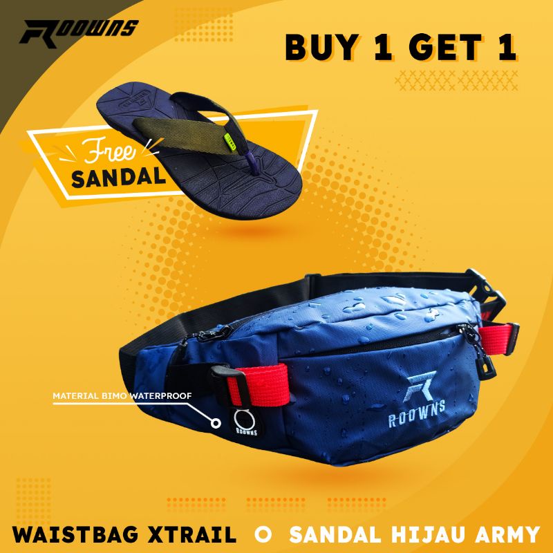 Tas Selempang Pria Waistbag Slempang Cowok Weistbag Waitsbag Waterproof Wesbag Free Sendal Gunung Jepit Xtrail Nv