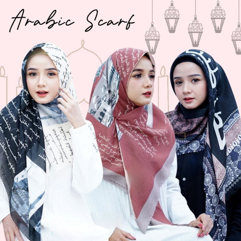 [PROMO] HIJAB SEGI EMPAT MOTIF KORAN ARAB TERBARU