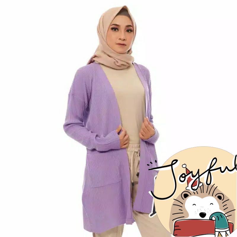 PROMO !! VEGGA CARDI - Cardigan Long Belle Outer Oversize-Lilac