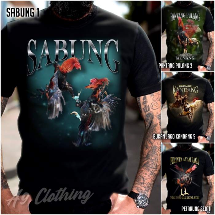 KAOS AYAM JAGO Petarung Baju Ayam Aduan Tshirt Ayam Bangkok Distro Premium Keren Sabung Ayam