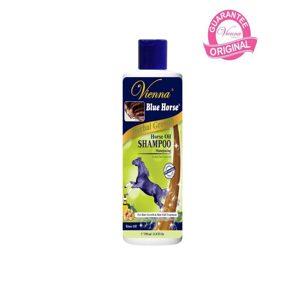 Vienna Blue Horse Shampoo Herbal Growth 350ml Ori BPOM Shampo Kuda Penyubur Rambut Penebal Rambut