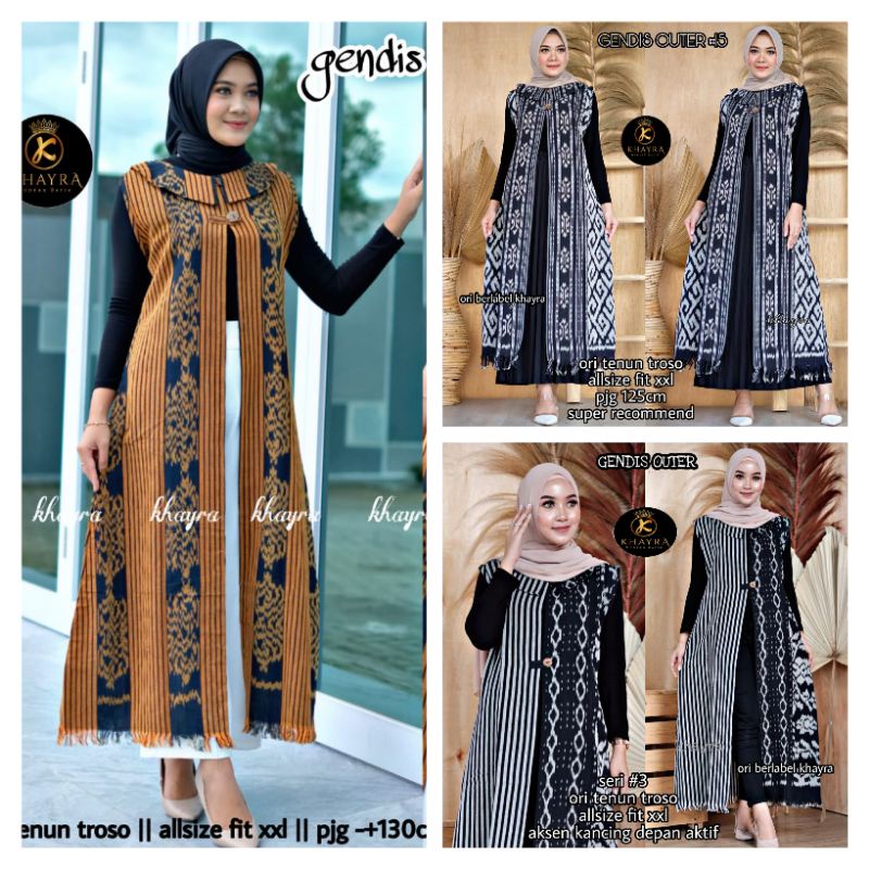GENDIS Long Outer Etnic Tenun Troso || ORI BERLABEL KHAYRA