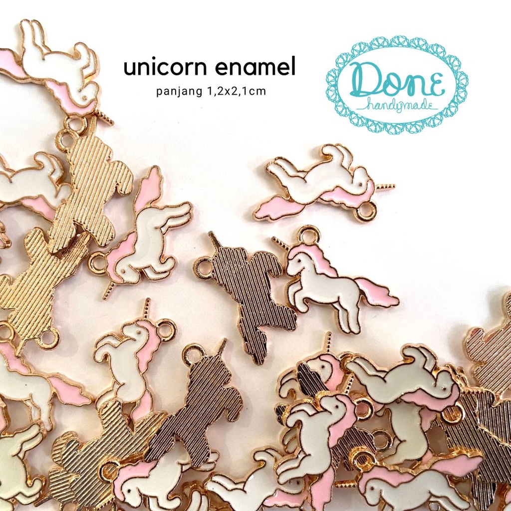 charm unicorn enamel charm aksesoris pernak pernik dekorasi