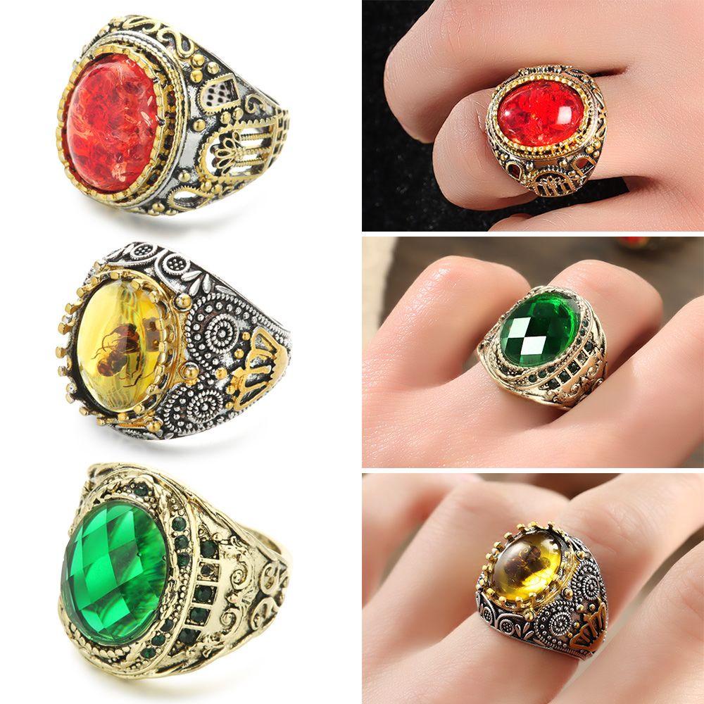 Solighter Cincin Pria Wanita Untuk Pernikahan Religi Muslim Turki Signet Zircon Stone