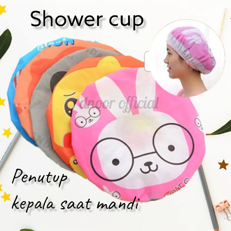 Penutup Kepala Mandi Keramas Shower Cup Karakter Kartun Topi Lucu