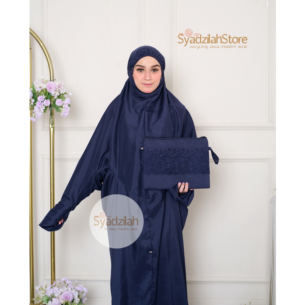 SYADZILAH - Mukena Terusan Polos Katun Premium Free Pouch Khadijah