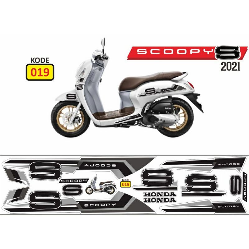 Striping stiker variasi Honda Scoopy S 2021/2022 lis body motor
