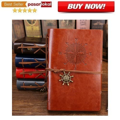 

PL - Buku Catatan Binder Kulit Retro Compass Kertas A5 Brown