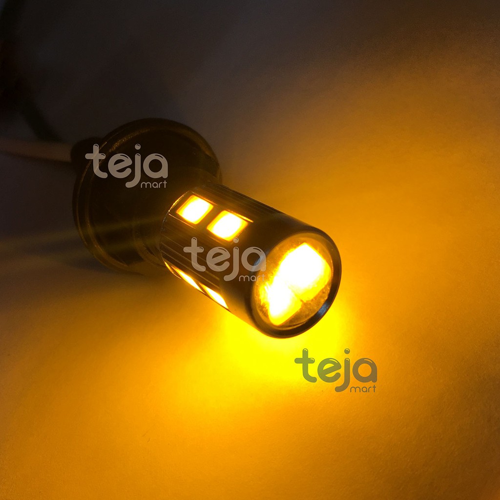 Lampu LED Canbus T10 Proyektor 10 Titik Sein Kuning Amber Aluminium