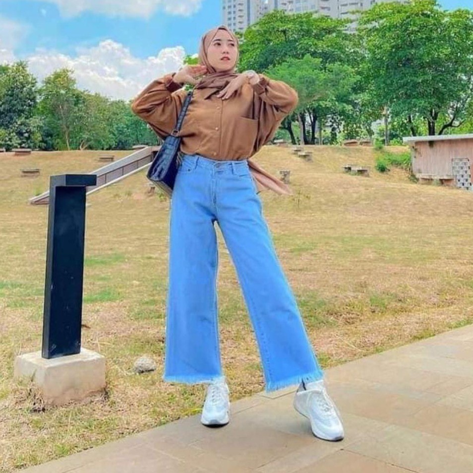 Celana Jins Remaja Clna Jens Kekinian Clana Jeans Kulot Ripped Jeans Cewek Sobek Wanita Cewe Import 