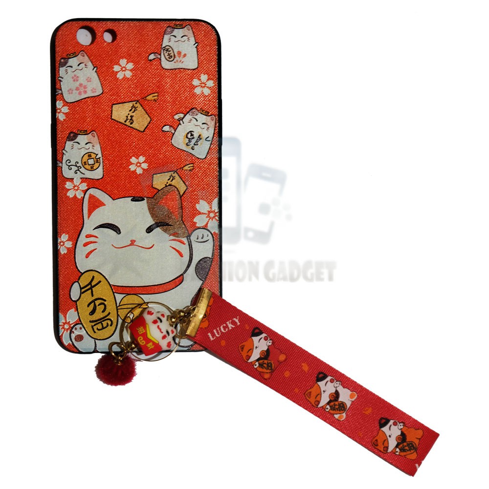 ANTI CRACK Oppo F3 Plus Casing R9S Plus Lucky Cat Case Oppo F3+ 3D Maneki Neko Kucing Hoki / Silikon