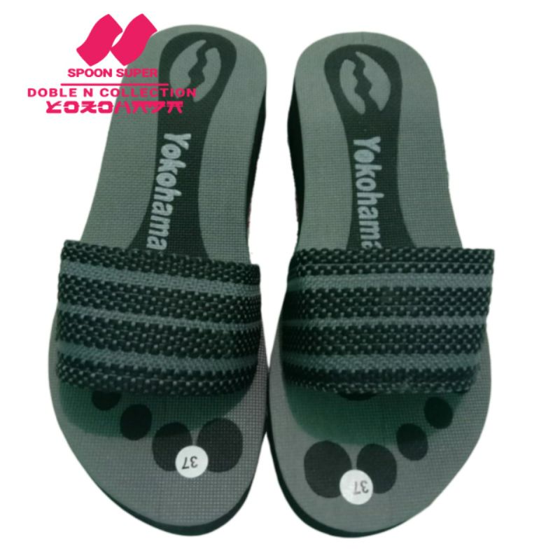 sendal slip on mules slop kokop spon super wanita yokohama sandal kokop slip on wanita spon murah, sendal wanita spon cantik model terbaru