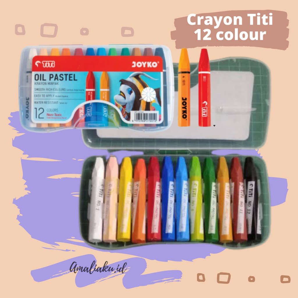 

Crayon Titi 12 warna Oil Pastel