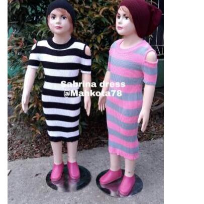 Baju Rajut Anak Dress Sabrina tangan bolong bahu