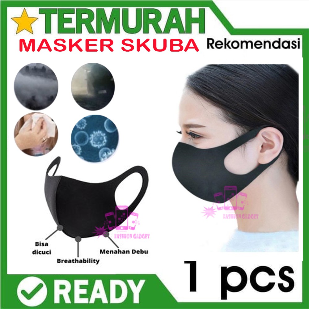 Masker Skuba / Masker Debu / Masker Scuba / Masker kpop ala korea / Masker kekinian 1 Pcs WARNA ACAK