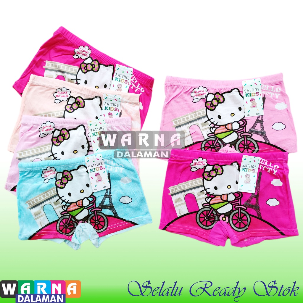 12 Pcs Celana Boxer Anak Perempuan Gambar Kartun Celana Dalam Boxer Karakter Bahan Super Lembut | WARNA DALAMAN