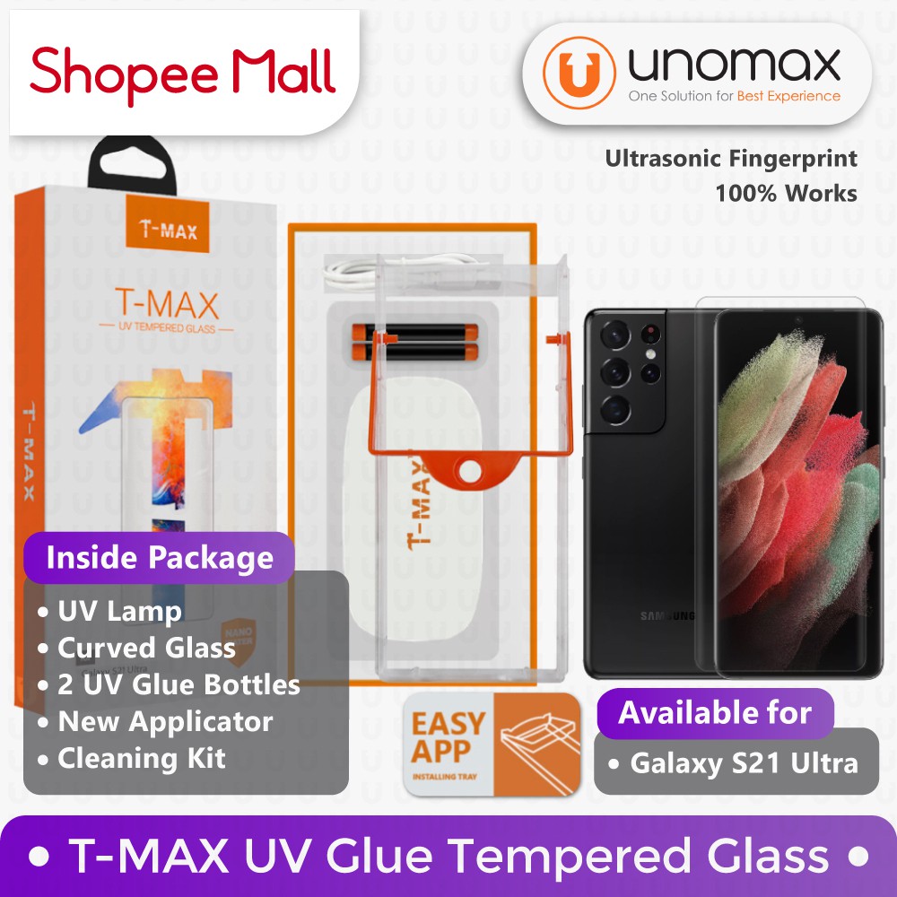 T-MAX Tempered Glass Samsung Galaxy S21 Ultra (6.8") TMAX UV FULL GLUE Screen Protector