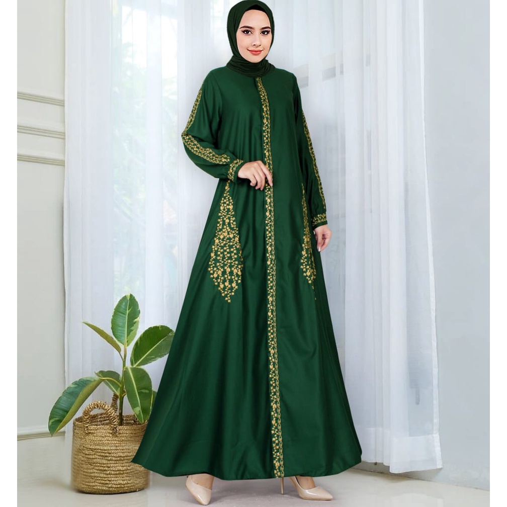 Baju Gamis Jumbo Mewah Motif Bunga Anak Tanggung TOYOBO Syari Mewah Cantik 2021 Dress