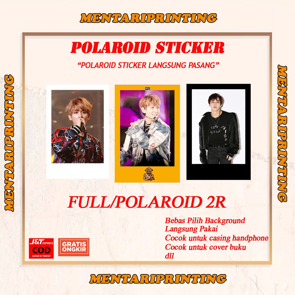 

Polaroid Sticker Custom Bahan Stiker Cromo Ukuran 2R