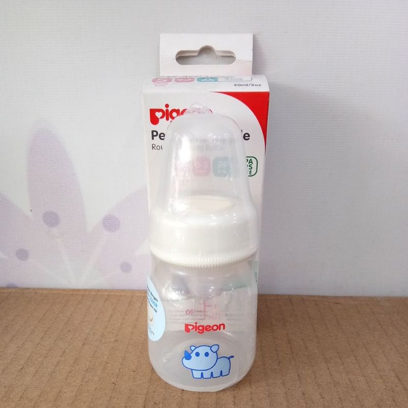 PIGEON PERISTALTIC NIPPLE ROUND NURSING BOTTLE SLIM NECK 50ML/2oZ