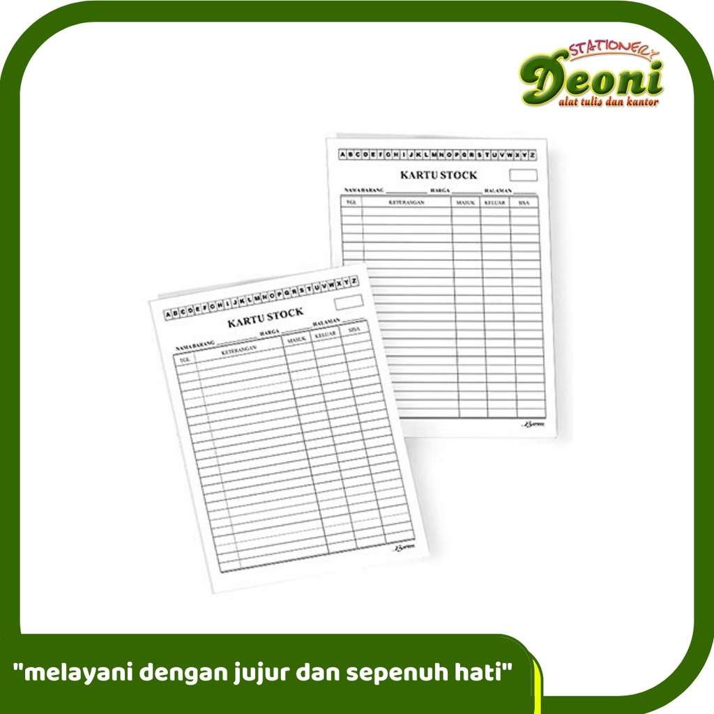 

BAMBOO Kartu Stock / Stock Card ukuran A5 (50 Lembar)