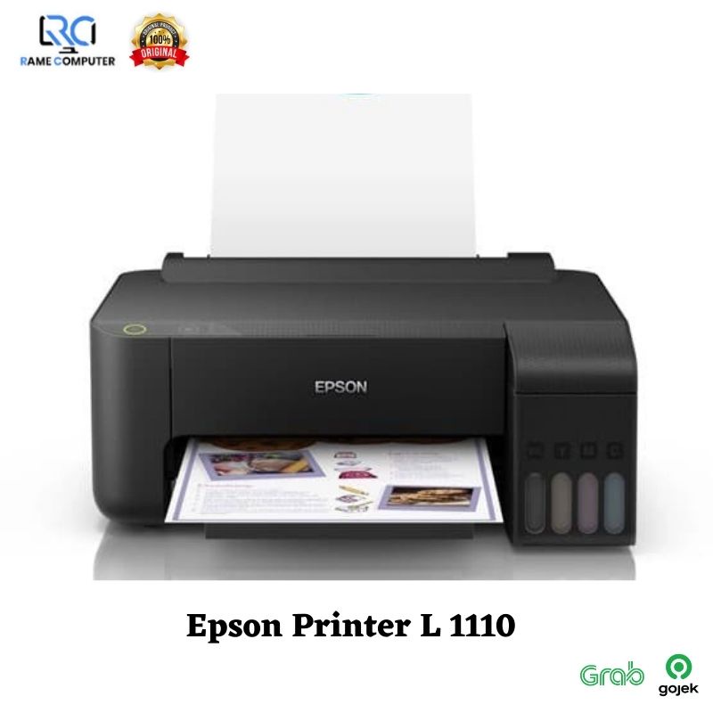 Epson Printer L1110 Print Only INFUS PABRIK LENGKAP 4 SET TINTA ORIGINAL 003