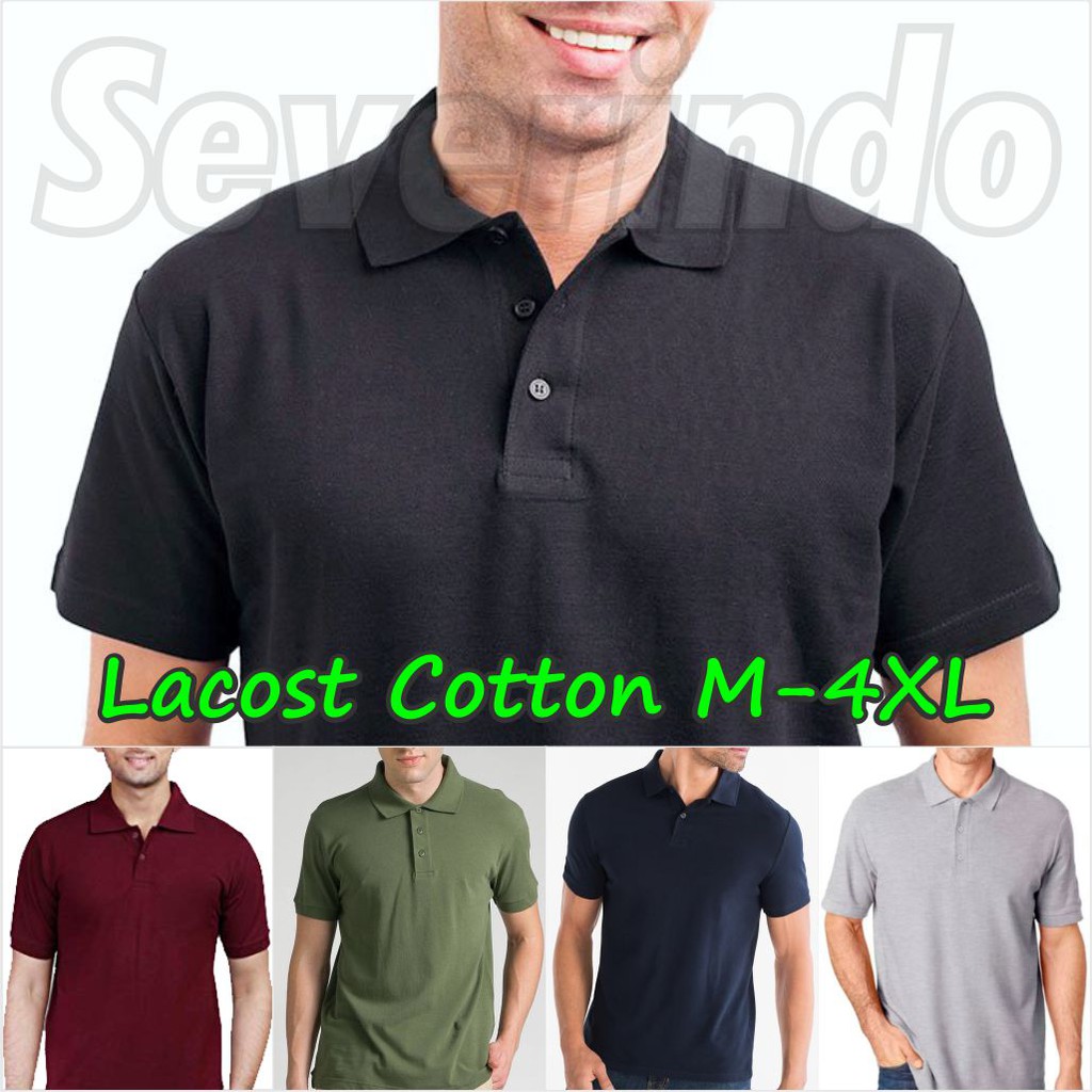  Kaos  Kerah  Polos BIG SIZE Polo Shirt JUMBO  Lacost Cotton 