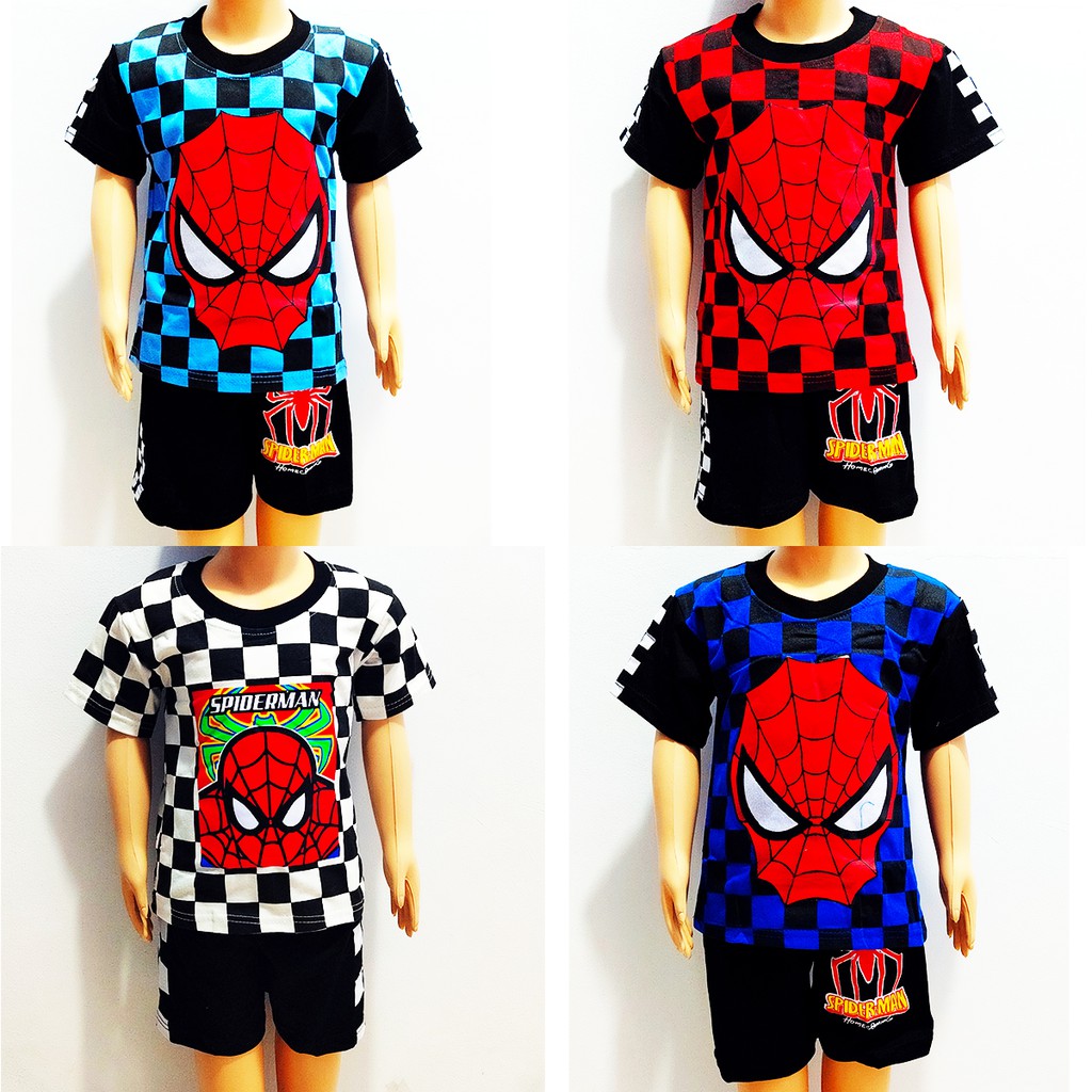 MKids88 - Baju Setelan Anak Laki-Laki CATUR / CHESS SPIDERMAN SKATEBOARD