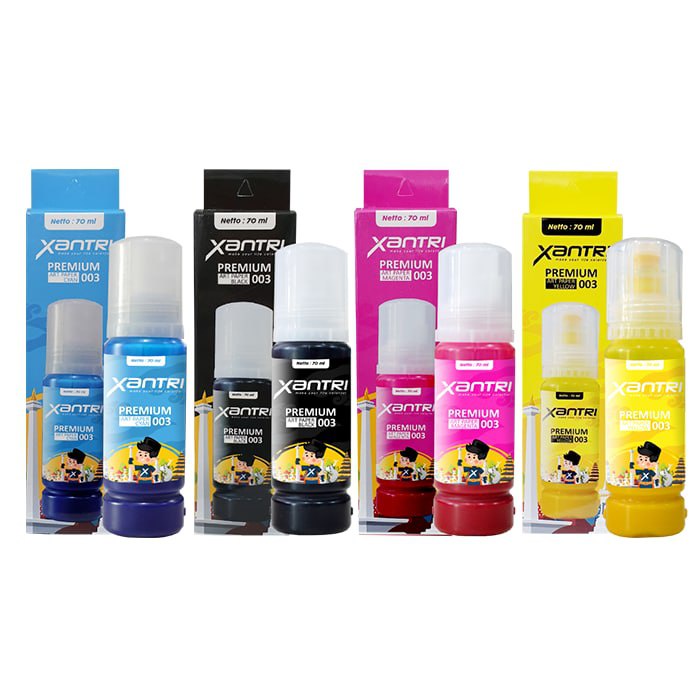 Tinta Xantri Premium Art Paper 003 Cyan Magenta Yellow 70ml, Printer Epson L1110 L3110 L3116 L3150 L3156 L4150 L5190 L6160 L6170 L6190