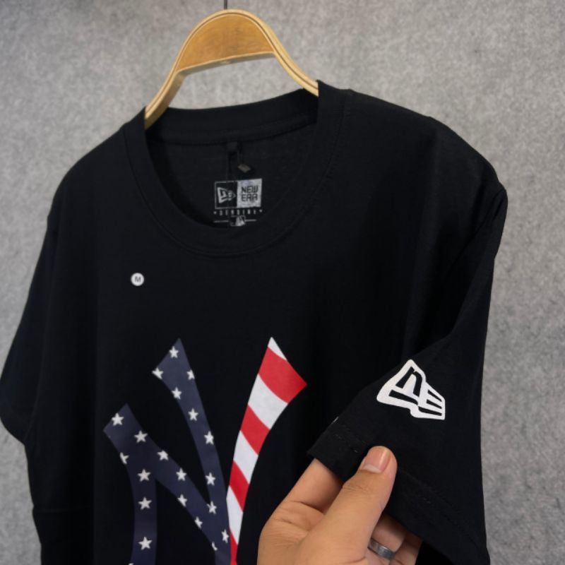 KAOS T-SHIRT NY AMERICAN FLAG HITAM FULLTAG &amp; LEBEL